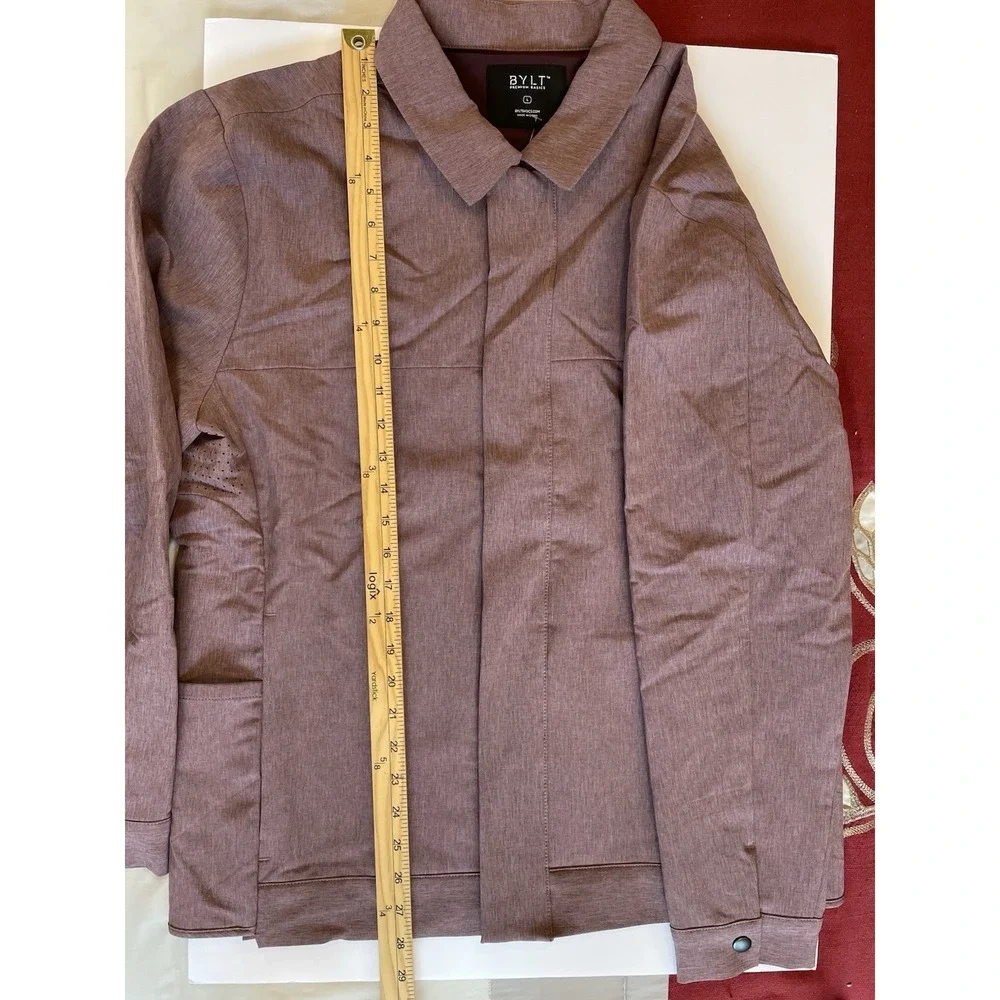 NEW BYLT District Jacket Men Large Heather Maroon Red Performance Premium Basics